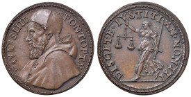 Paolo IV (1555-1559) Medaglia senza data (1559) Tribunale dell'Inquisizione - Opus: G.F. Bonzagbi - Modesti II, 481 - Molto rara - AE (g 11,81 - Ø 33 ...