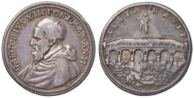 Gregorio XIII (1572-1585) Medaglia A. II (1574) Per i lavori di ricostruzione del Ponte Emilio - Opus: Lorenzo Fragni detto il Parmense - Modesti cfr....