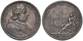 Benedetto XIV (1740-1758) Medaglia 1756 A. XVI a ricordo degli interventi eseguiti per ampliare il commercio - Opus: O. Hamerani - Patr. 84b; Mazio 47...