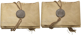 Pio VI (1775-1799) Bolla Plumbea con documento manoscritto annesso - San Pietro e San Paolo - PB ( Ø 44,5 mm) Rara corredata del suo manoscritto dell'...