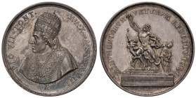 Pio VII (1800-1823) Medaglia 1817 A. XVIII Ricordo della restituzione delle opere d'arte sottratte da Napoleone da parte della Francia, per mediazione...