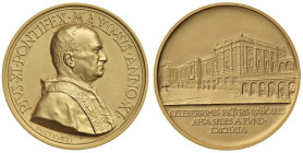 Pio XI (1922-1939) Medaglia (1932) A. XI Per la nuova Pinacoteca Vaticana - Opus: Aurelio Mistruzzi - Bartolotti E932 - Molto rara - AU (g 58,35 - Ø 4...