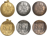 Paolo VI (1963-1978) Medaglia 1972 Natale - AU (g 42,65 - Ø 34 mm) marcato 750 - AG (g 27,00 - Ø 34 mm) marcato 800 - AE (g 24,58 - Ø 34 mm) Lotto di ...