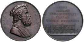 Marco Polo (1254-1324) Medaglia 1847 IX incontro degli Scienziati in Venezia - Opus: Antonio Fabris - Wurzbach 7611 -Brettauer 2435 - Rara - AE (g 79,...