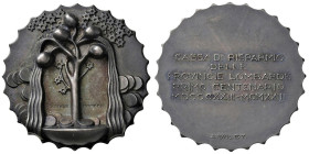 Adolfo Wildt (1868-1931) Medaglia 1923 Primo centenario della Cassa di Risparmio delle provincie Lombarde - Opus: A. Wildt e Landi - Rarissima in arge...