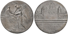 MILANO Durante Vittorio Emanuele III (1900-1943) Medaglia coniata 1906 Per l'esposizione internazionale di Milano, albero d'alloro sull'ingresso dell'...