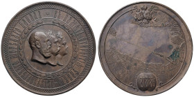 RUSSIA Alessandro III (1881-1894) Medaglia 1885 Apertura del Canale marittimo a San Pietroburgo - Opus: L. Steinman - Diakov 960.1 - Molto rara - AE (...