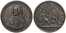 SVIZZERA Medaglia 1734 Elezione di Louis Le Fort a primo sindaco di Ginevra, busto quasi frontale con firma sotto il busto - Opus: Dassier - rara meda...