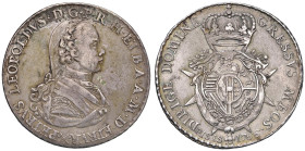 FIRENZE Pietro Leopoldo (1765-1790) Francescone 1766 stemma ovale - MIR 373/3 AG (g 27,16) RR Macchie

Status: BB
