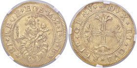 GENOVA Dogi Biennali (1528-1797) 2 Doppie 1652 sigla I A B - MIR 260/10 AU (g 13,39) RRR In slab NGC MS 62+ cod. 2117153-012. Esemplare di qualità ecc...
