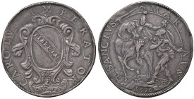 LUCCA Repubblica (1369-1799) Ducatone 1596 - Bellesia 94/A ; MIR 197 AG (g 31,30) RRR Schiacciature sul bordo ma bellissimo esemplare. In questo esemp...