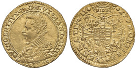 MANTOVA Vincenzo I Gonzaga (1587-1612) Da 2 doppie 1590 - MIR 532/2 AU (g 12,99) RRRR Piccola striatura sul mento e minimi graffietti al D/

Status:...