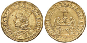 MANTOVA Ferdinando Gonzaga (1612-1626) Da 2 doppie 1613 - MIR 577/1 AU (g 13,08) RRR Graffio sulla guancia. Piccole screpolature. Graffietti sul bordo...