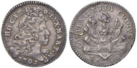 MANTOVA Ferdinando Carlo Gonzaga (1669-1707) Lira o 40 soldi 1701 - MIR 739/1 AG (g 3,01)

Status: SPL