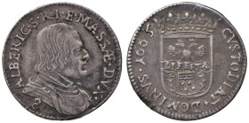 MASSA DI LUNIGIANA Alberico II (1662-1690) Luigino 1665 - Cammarano 227 AG (g 2,19) RR Colpo di lima al bordo

Status: BB