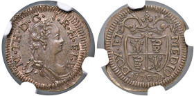 MILANO Maria Teresa (1740-1780) Quattrino - MIR 423/2 CU RRR In slab NGC MS 63 BN cod. 8361344-018 TOP POP. Esemplare eccezionale specie per questo ti...
