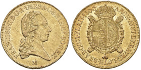 MILANO Francesco II (1799-1800) Sovrano 1800 - MIR 474/2 AU (g 11,08) Minimi graffietti

Status: SPL