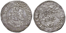 NAPOLI Carlo V (1516-1556) Mezzo Ducato sigla IBR - Magliocca 30 AG (g 14,94) RR Mezzo Ducato con testa laureata a destra, busto corazzato e sigle IBR...