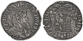 NAPOLI Carlo V (1516-1556) Tarì IBR - cfr. Magliocca 39 AG (g 6,18) RRRRR Esemplare rarissimo trascritto e catalogato dal Magliocca al n. 39 pag. 51 d...