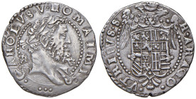 NAPOLI Carlo V (1516-1556) Tarì sigla IBR - Magliocca 46 var. AG (g 6,19) RR Tarì con testa rivolta a destra e sigle IBR del mastro di zecca Giovanni ...