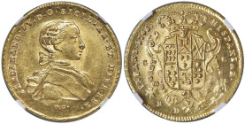 NAPOLI Ferdinando IV (1759-1799) 6 Ducati 1766 - Magliocca (edizione 2025) 194 AU In slab MS 65+ 3992079-002. Conservazione eccezionale. Ex Nomisma 70...
