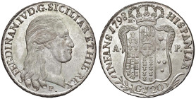 NAPOLI Ferdinando IV (1759-1799) Piastra 1798 - Magliocca (edizione 2025) 259 AG (g 27,54) Con cartellino De Falco

Status: FDC