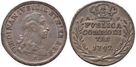 NAPOLI Ferdinando IV (1759-1816) 3 Tornesi o Pubblica 1792 - Magliocca (edizione 2025) 307 (illustrato questo esemplare) CU (g 10,00) Ex asta Nomisma ...