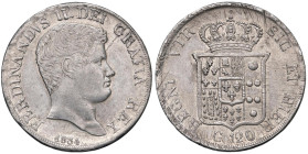 NAPOLI Ferdinando II (1830-1859) Piastra 1834 con 13 torri nello stemma - Magliocca (edizione 2025) 538b (indicato R/3) AG (g 27,48) RRR Graffi di con...