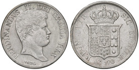 NAPOLI Ferdinando II (1830-1859) Piastra 1834 - Magliocca (edizione 2025) 539b; Nomisma 930 AG (g 27,40) RR Variante molto rara con "REGN" nella legge...