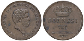NAPOLI Ferdinando II (1830-1859) 3 Tornesi 1839 - Magliocca (edizione 2025) 721 CU (g 9,55) Mancanza di metallo al D/

Status: qSPL