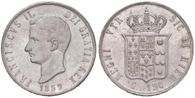 NAPOLI Francesco II (1859-1860) Piastra 1859 - Magliocca (edizione 2025) 806 AG (g 27,53) Fondi lucenti. Minimi segnetti da contatto

Status: FDC