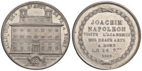 NAPOLI Murat (1808-1815) Medaglia 1809 per la visita del re all’Accademia di Belle Arti di Francia in Roma - Opus: Lethiere, Thiolier - D’Auria 91 AG ...