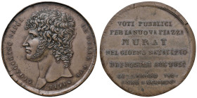NAPOLI Murat (1808-1815) Medaglia Piazza Murat 1809 - Opus: Rega, d'Andrea, Arnaud - D’Auria 86 AE (g 23,41) Ex Nomisma 47, lotto 1185. Piccole frattu...