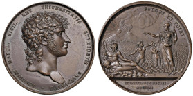 Gioacchino Murat (1808-1815) Medaglia Premio per l'accademia delle Scienze di Napoli 1811 Napoli - D’Auria 94. AE (g 40,92) RR Ex Collezione Vitalini,...