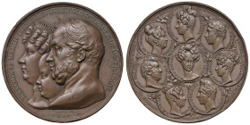 NAPOLI Francesco I (1825-1830) Medaglia 1829 convegno di Grenoble e riunione di 11 membri della famiglia dei Borbone - Opus: Barre, Puymaurin - D’Auri...