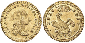 PALERMO Carlo di Borbone (1734-1759) Oncia 1739 - Serio 155 AU (g 4,39) Piccolo graffietto al D/ ma comunque esemplare in altissima conservazione

S...