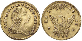 PALERMO Carlo di Borbone (1734-1759) Oncia 1754 - Serio 204; MIR 568/5 AU (g 4,39)

Status: BB+