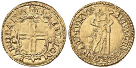 REGGIO EMILIA Ercole II d'Este (1534-1559) Scudo d'oro 1555 - MIR 1296/4 AU (g 3,37) Splendido esemplare. Con cartellino P. & P. Santamaria datato 197...