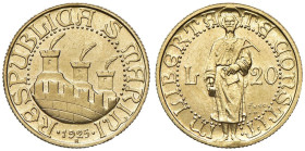SAN MARINO 20 Lire 1925 - Gig.1 AU (g 6,44) RR

Status: FDC