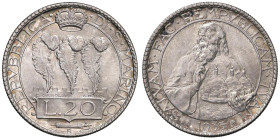 SAN MARINO 20 Lire 1933 - Gig. 4 AG (g 15,00) Piccolo segnetto al R/

Status: FDC