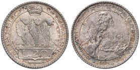 SAN MARINO 20 Lire 1938 - Gig. 8 AG (g 20,04) RR Segnetti da contatto al D/. Patina iridiscente

Status: FDC