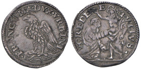 URBINO Francesco Maria I (1508-1538) Due terzi di grosso - Cavicchi 68 AG (g 1,23) RR Buona conservazione per il tipo. Con cartellino da vecchia racco...