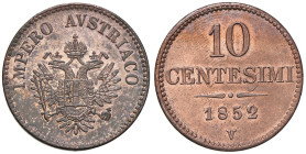 VENEZIA Francesco Giuseppe I (1849-1916) 10 Centesimi 1852 V - Gig. 27 CU (g 10,84) Rame rosso. Conservazione eccezionale. Assai raro a trovarsi in qu...