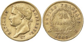 Napoleone (1804-1814) Torino - 20 Franchi 1809 - Gig. 14 AU (g 6,38) RRR

Status: BB+/BB