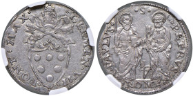 Clemente VII (1523-1534) Giulio - Munt. 52 AG R Bell'esemplare dal metallo lucente. In slab NGC MS 62 cod. 2806454-020. Top pop, miglior esemplare cer...