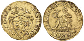 Paolo III (1534-1549) Parma - Scudo d'oro - Munt. 157 AU (g 3,32) Schiacciature marginali. Pulita al R/

Status: SPL/BB+