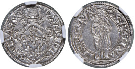 Paolo III (1534-1549) Piacenza - Grosso - Munt. 179 AG Ex Nomisma 53 lotto 1488. Top pop, miglior esemplare certificato MS 63 cod. 2800713-012. Top po...