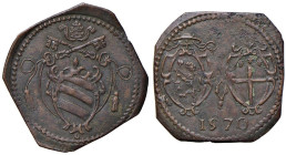 Pio V (1566-1572) Bologna - Quattrino 1570 - Munt. 53 CU (g 1,91) RRR

Status: BB+