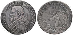 Sisto V (1585-1590) Scudo 1589 A. V - Munt. 7a AG (g 30,57) RR Graffi al D

Status: BB