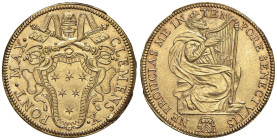 Clemente X (1670-1676) Quadrupla - Munt. 3; MIR 1936/2 AU (g 13,43) RRRR Ex asta Nomisma 22, 2002, lotto 1017. Moneta di grande fascino e di altrettan...